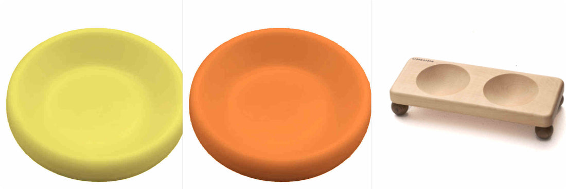 Solid Wood Pet Bowl with Ceramic Insert