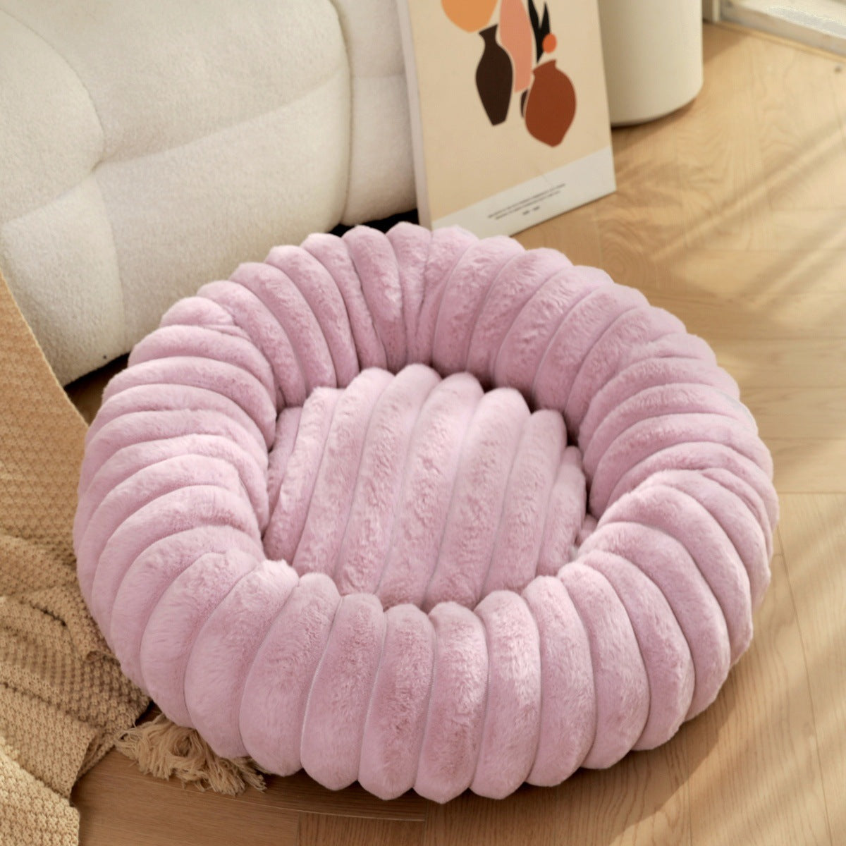 High Weight Plush Pet Nest Warm Round Indoor Bed