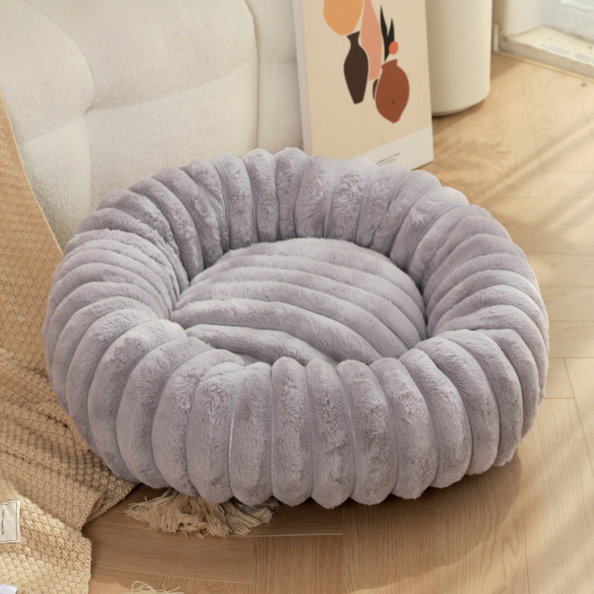 High Weight Plush Pet Nest Warm Round Indoor Bed