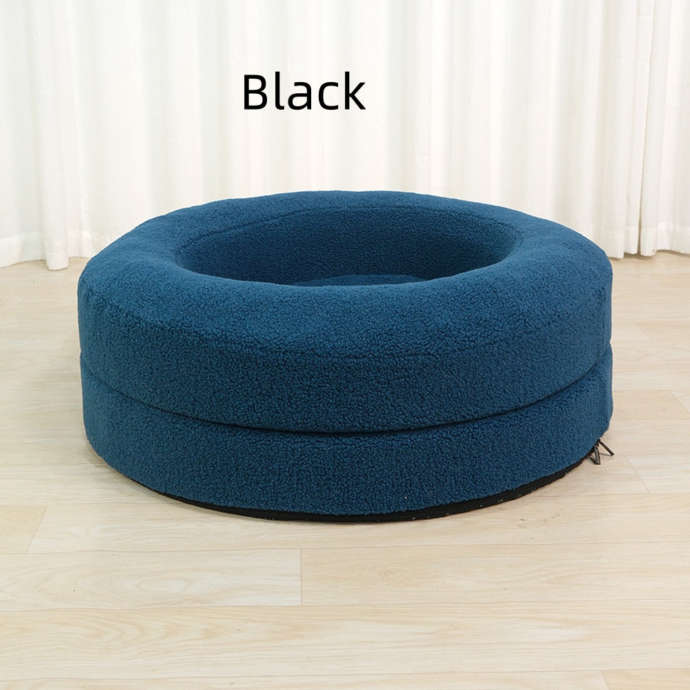 Household Solid Color Leisure Pet Round Bed Nest
