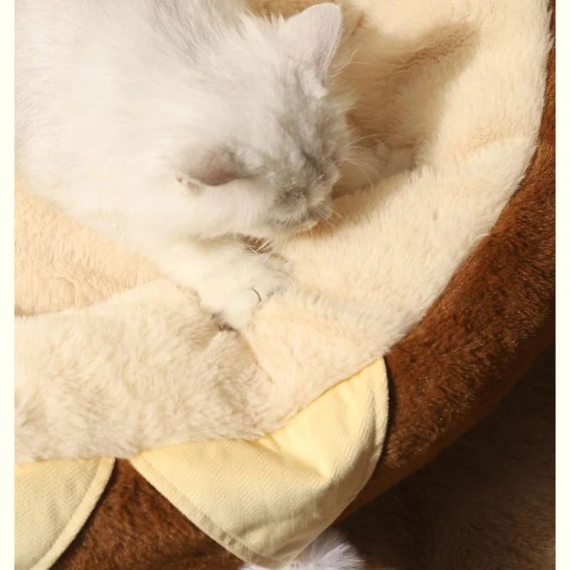 Plush Round Pet Bed Soft Warm Indoor Cushion Mattress