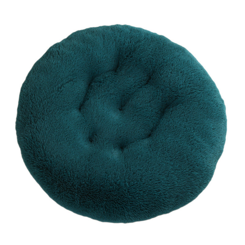 Round Plush Warm Pet Bed Soft Comfortable Sleeping Mat