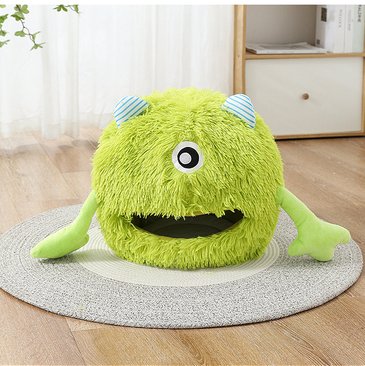 Fluffy Round Pet Bed Soft Washable Non Slip Cushion