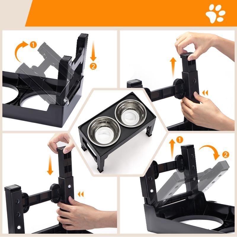 Pet Elevated Feeding Bowl Neck Protection Anti-Tip Design
