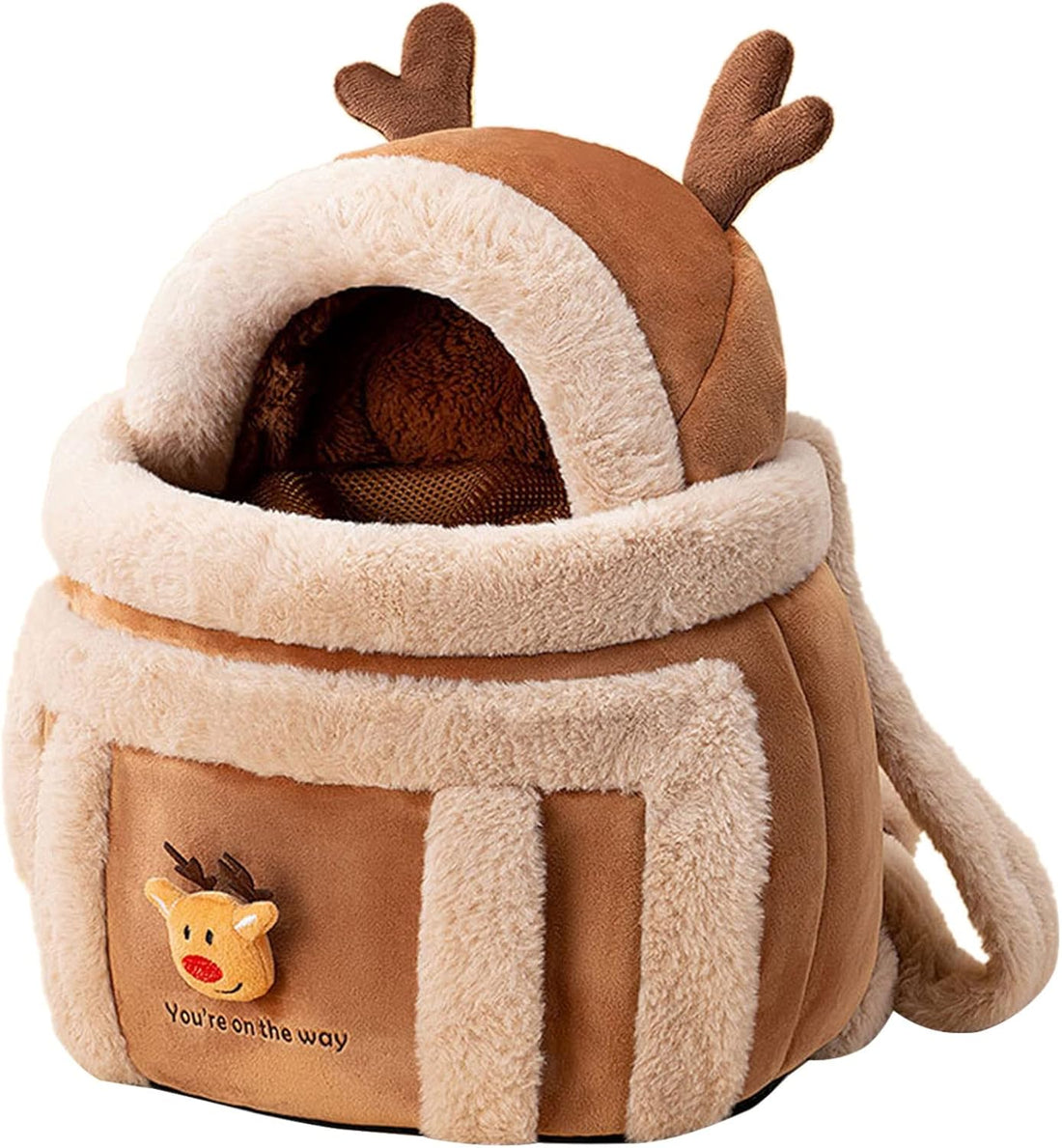 Plush Winter Backpack Pet Carrier With Hand Warmers