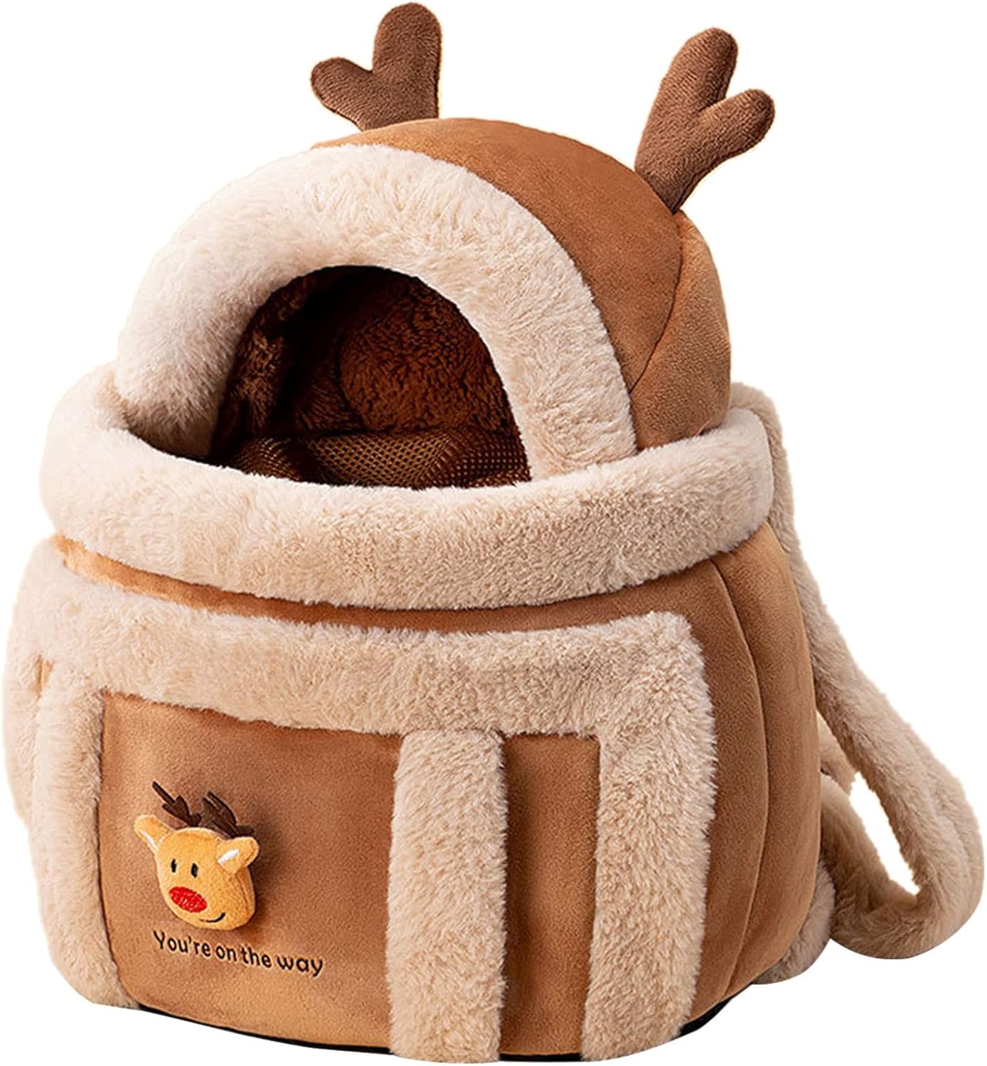 Plush Winter Backpack Pet Carrier With Hand Warmers