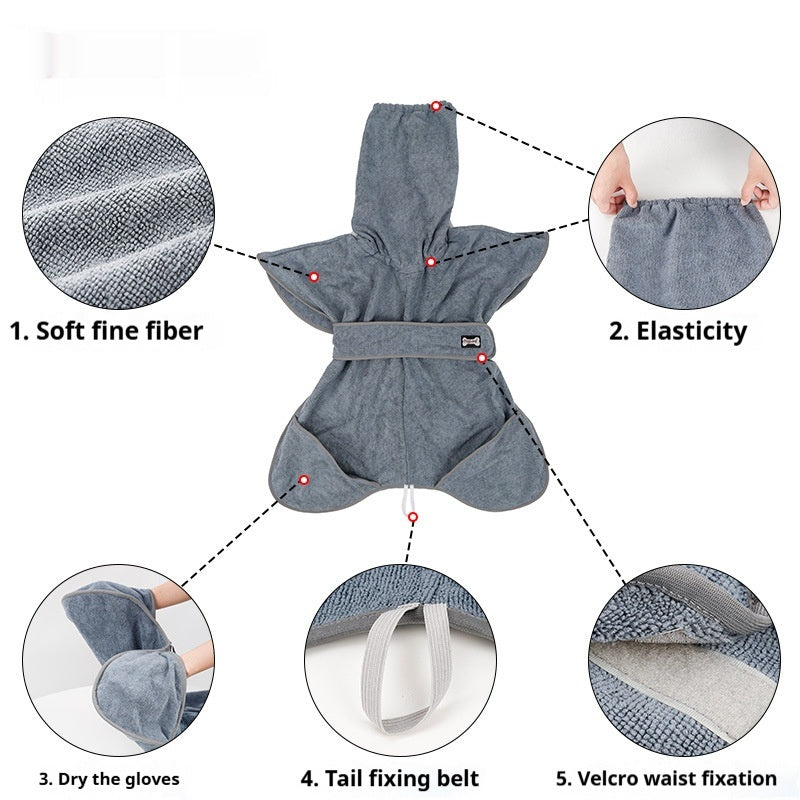 Quick-Dry Absorbent Cotton Pet Bath Towel