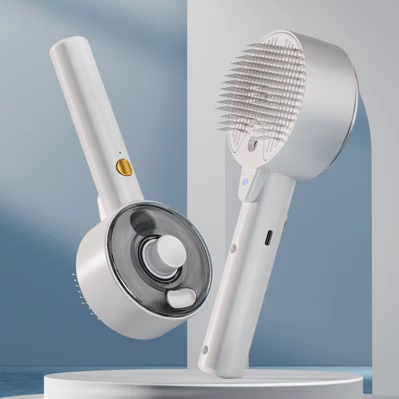 3-in-1 Electric Steam Brush Pet Grooming Tool With Massage