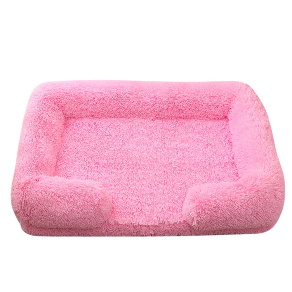 Plush Round Pet Bed Soft Warm Indoor Cushion