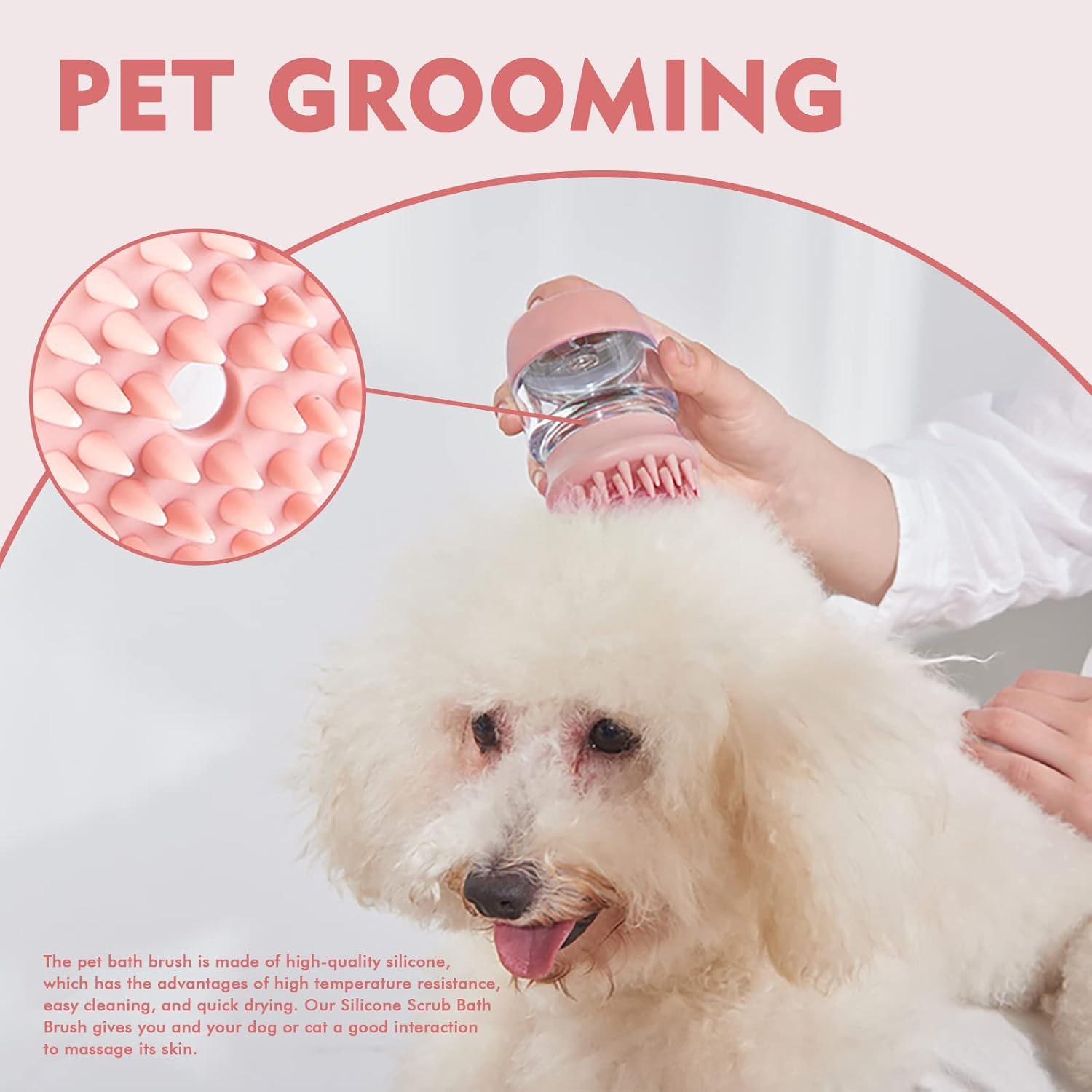 Pet Bath Grooming Brush Silicone Massage Hair Cleaner