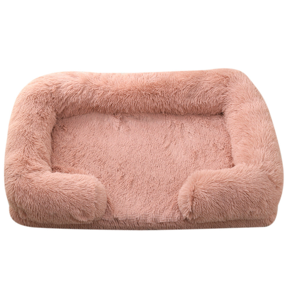Plush Round Pet Bed Soft Warm Indoor Cushion