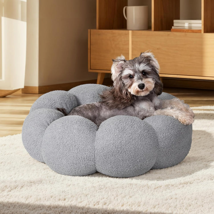 Calming Plush Pet Bed Soft Round Non Slip Washable