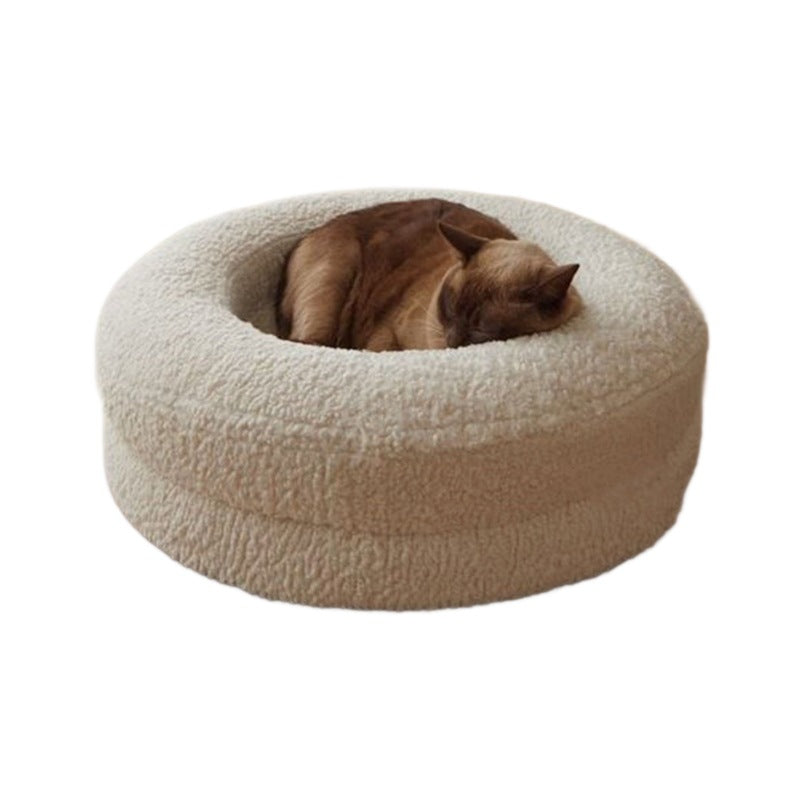 Household Solid Color Leisure Pet Round Bed Nest