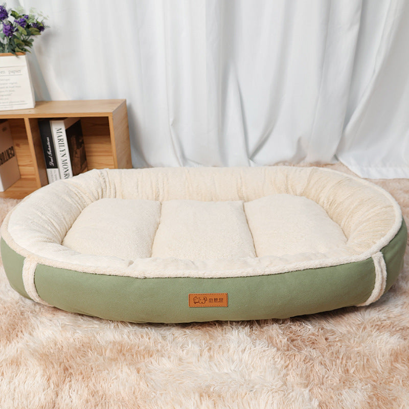 Linen Round Pet Bed Non Slip Comfortable Nest Mat