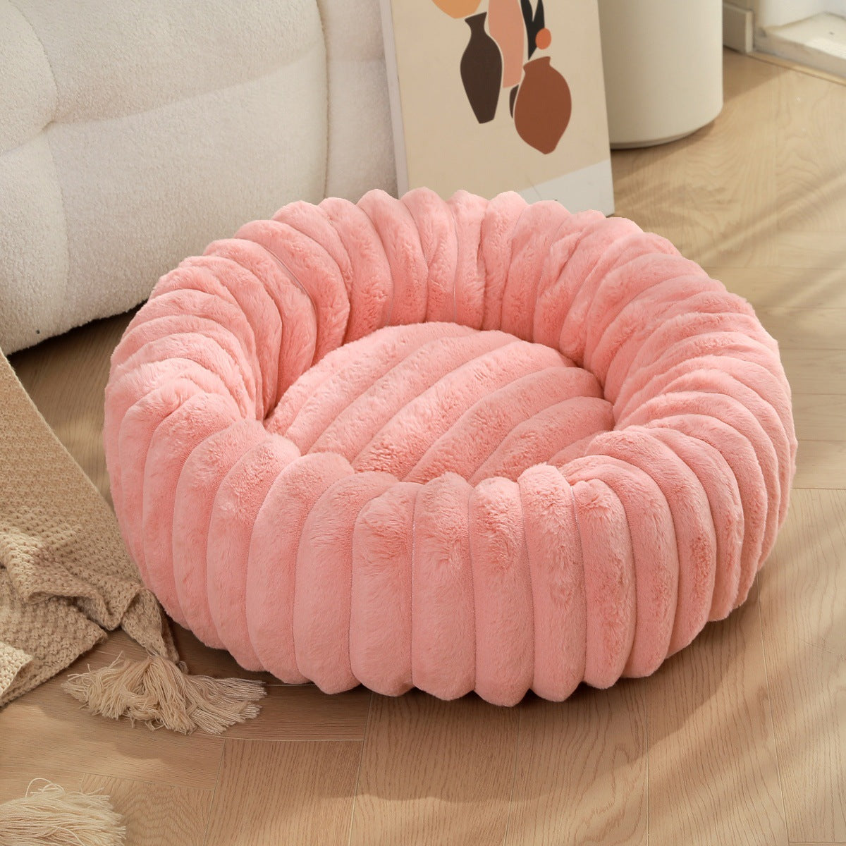 High Weight Plush Pet Nest Warm Round Indoor Bed