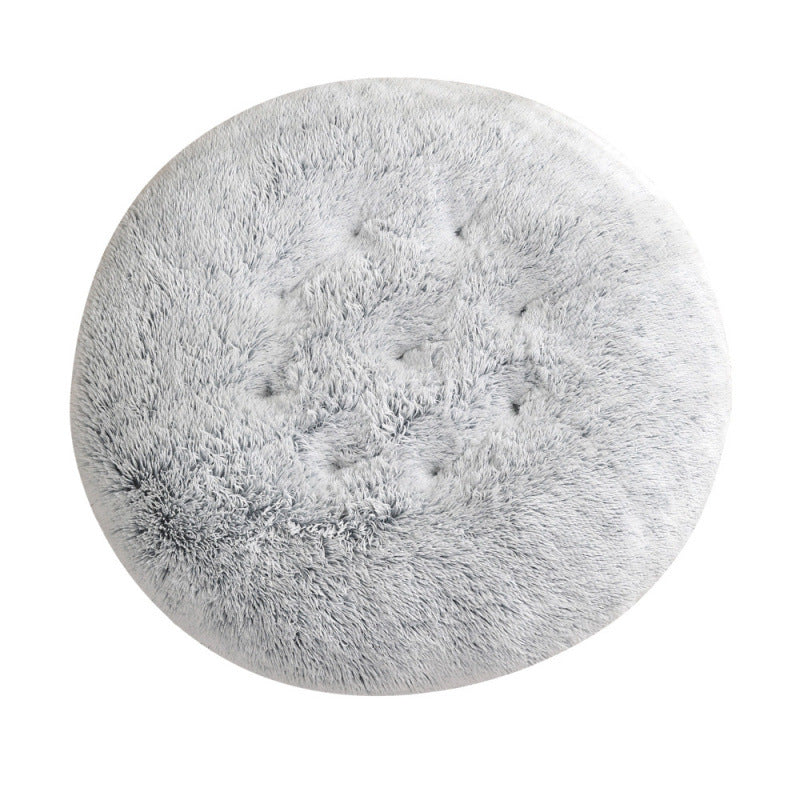 Round Plush Warm Pet Bed Soft Comfortable Sleeping Mat