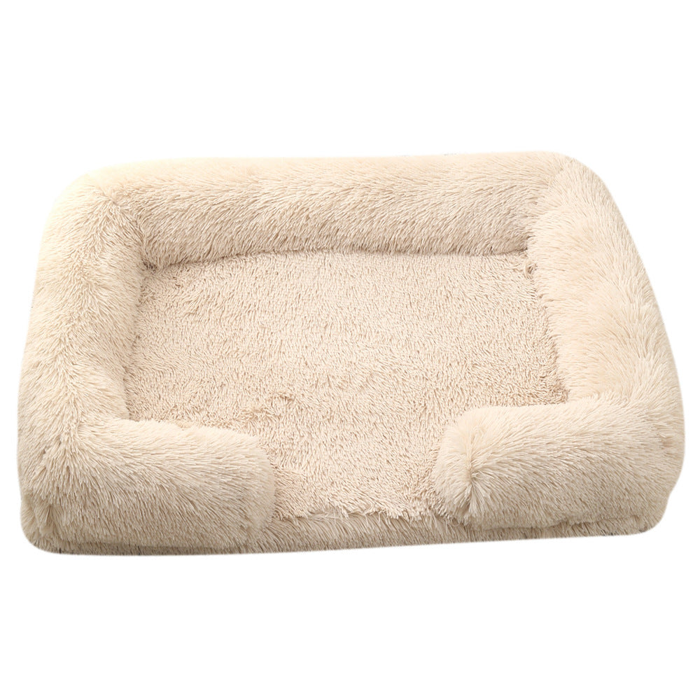 Plush Round Pet Bed Soft Warm Indoor Cushion