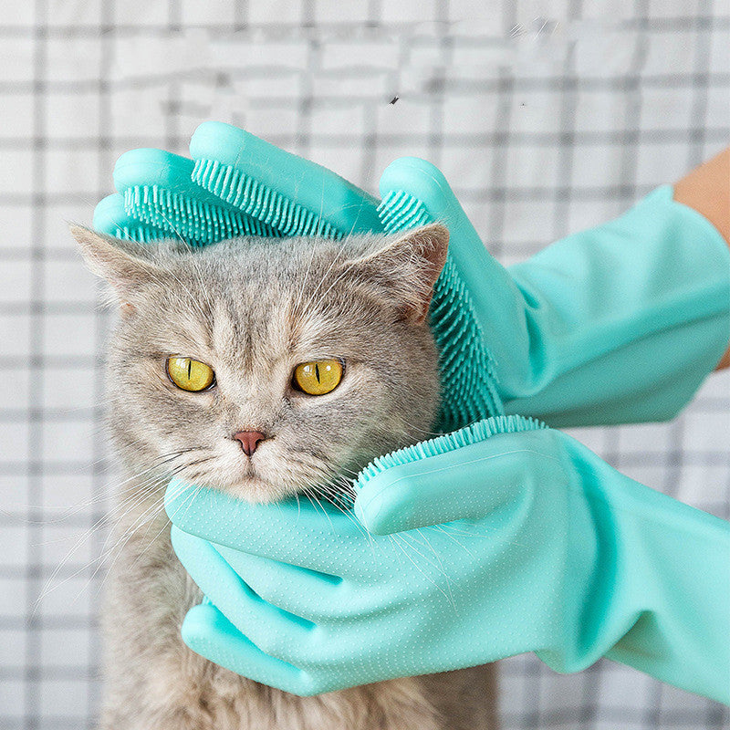 Silicone Pet Grooming Brush Glove Hair Massage Tool
