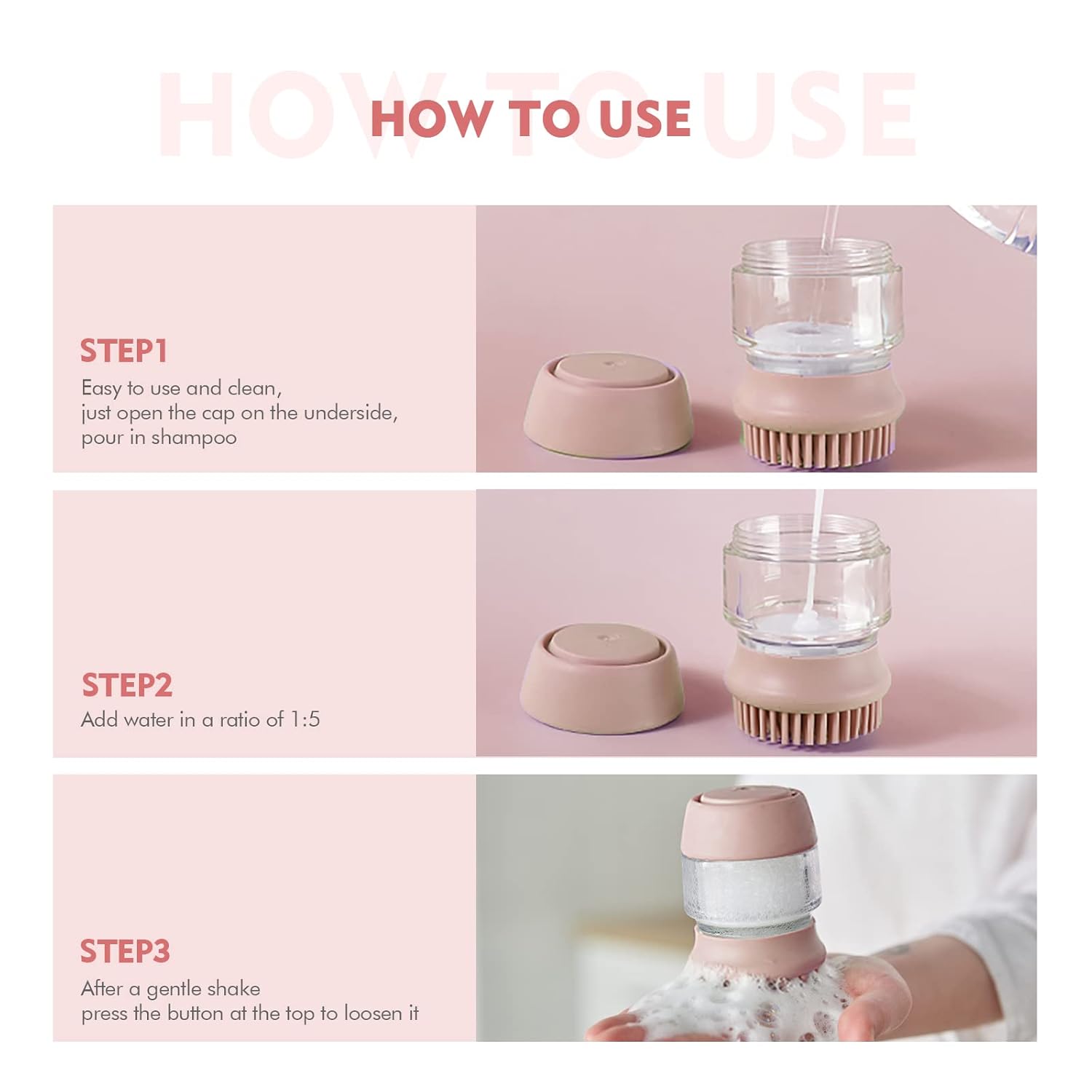 Pet Bath Grooming Brush Silicone Massage Hair Cleaner