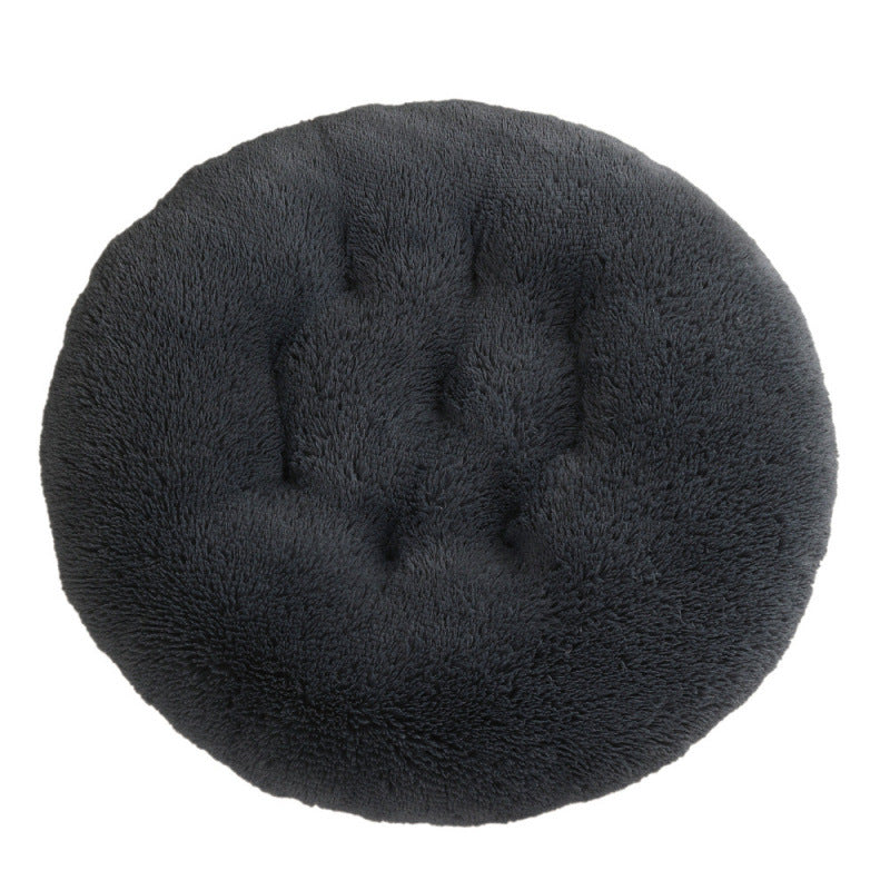 Round Plush Warm Pet Bed Soft Comfortable Sleeping Mat