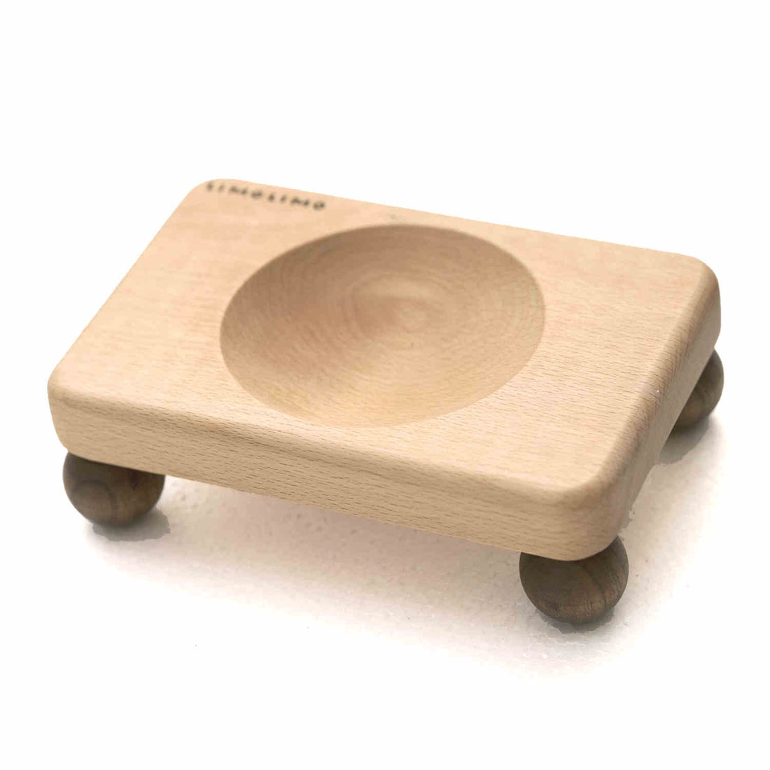 Solid Wood Pet Bowl with Ceramic Insert