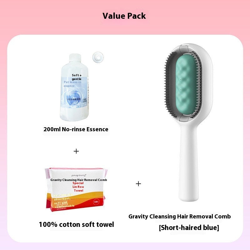 Pet Dematting Grooming Brush Hair Removal Comb With Hair Collector
