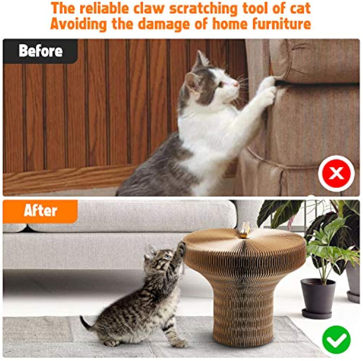 Collapsible Pet Scratcher Lounge Bed Corrugated