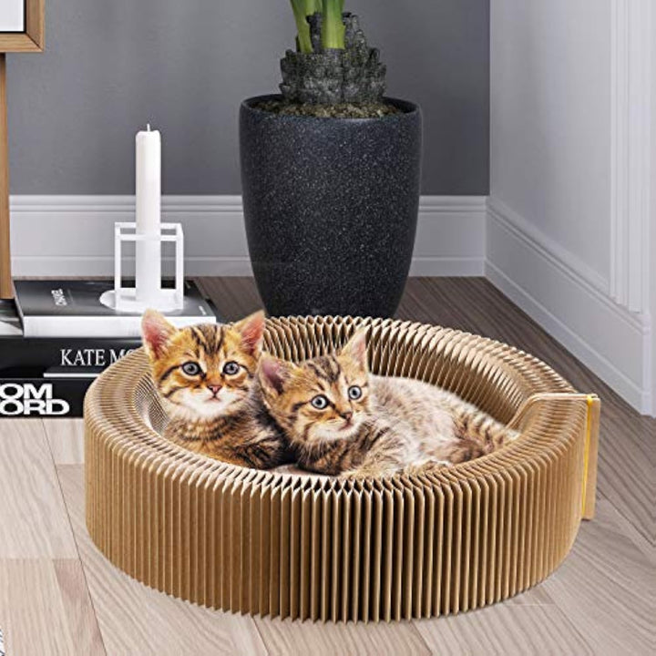 Collapsible Pet Scratcher Lounge Bed Corrugated