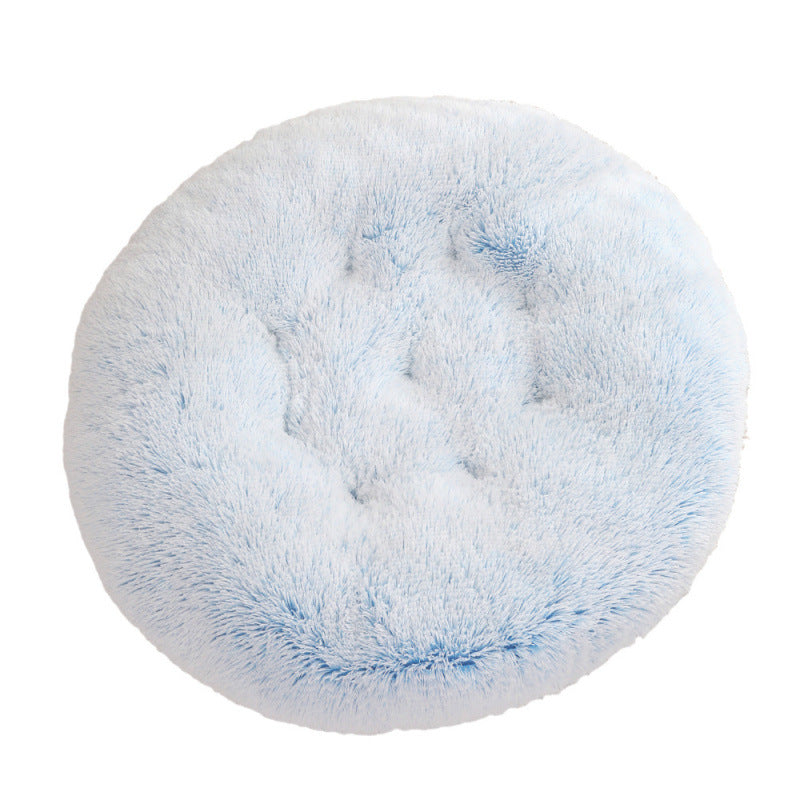 Round Plush Warm Pet Bed Soft Comfortable Sleeping Mat