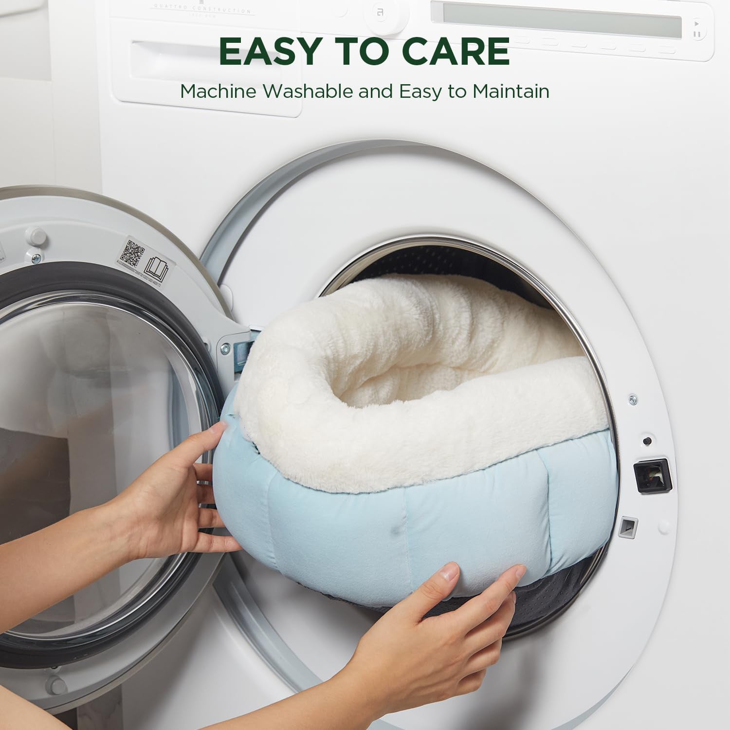 Donut Shaped Pet Bed Soft Round Washable Cushion