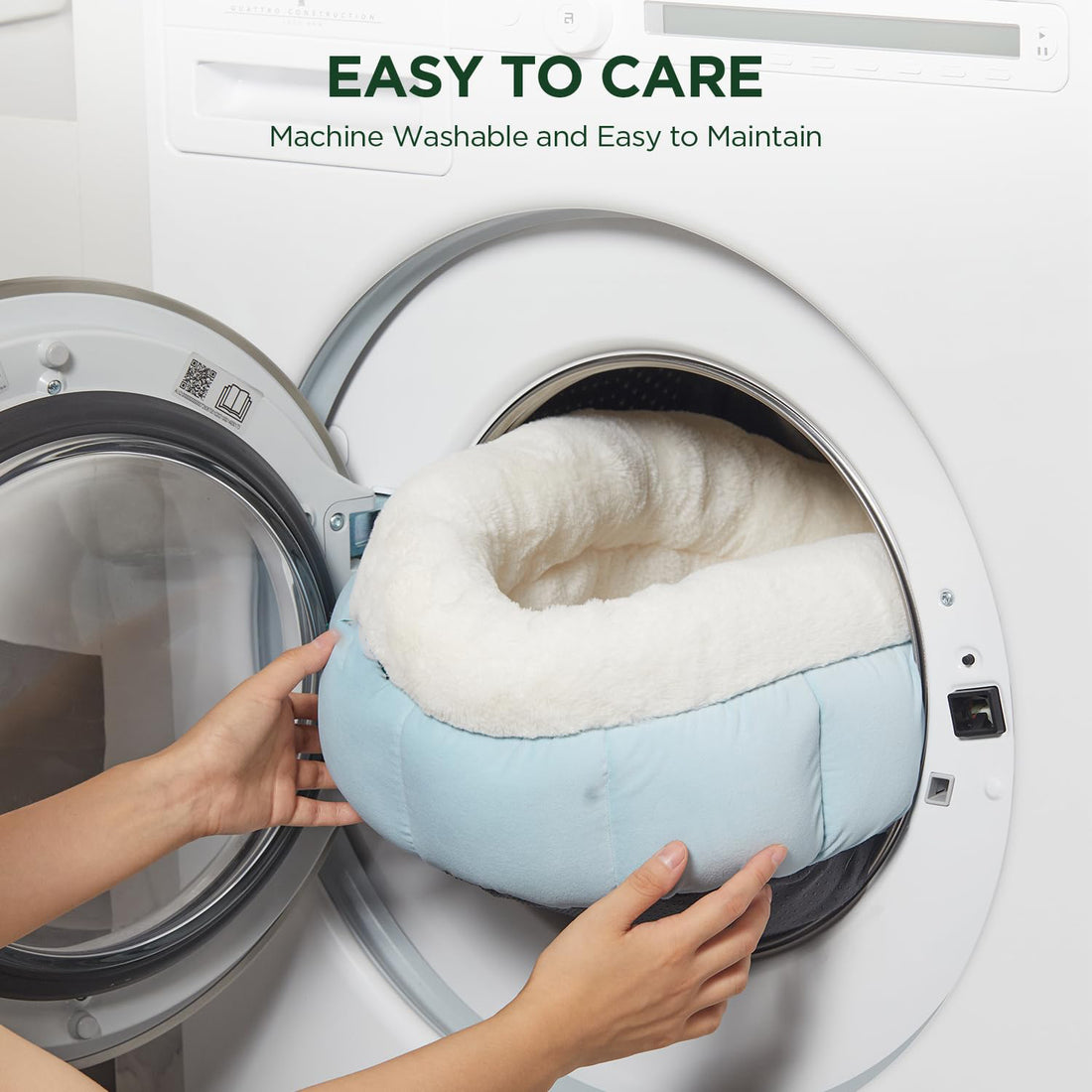 Donut Shaped Pet Bed Soft Round Washable Cushion