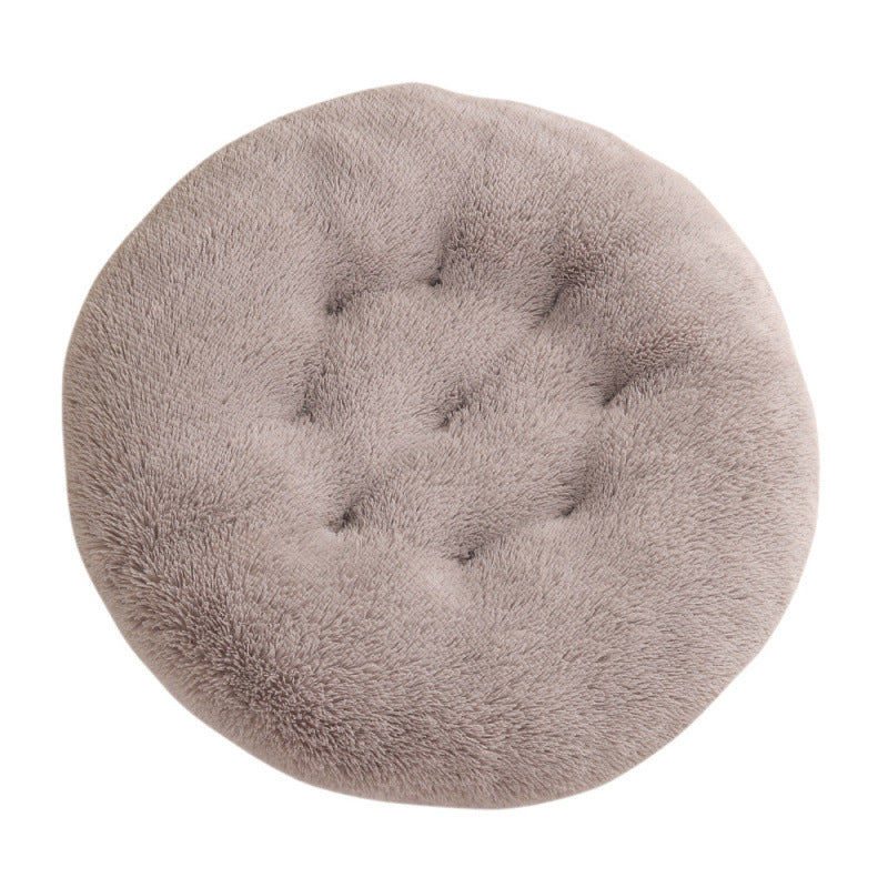 Round Plush Warm Pet Bed Soft Comfortable Sleeping Mat