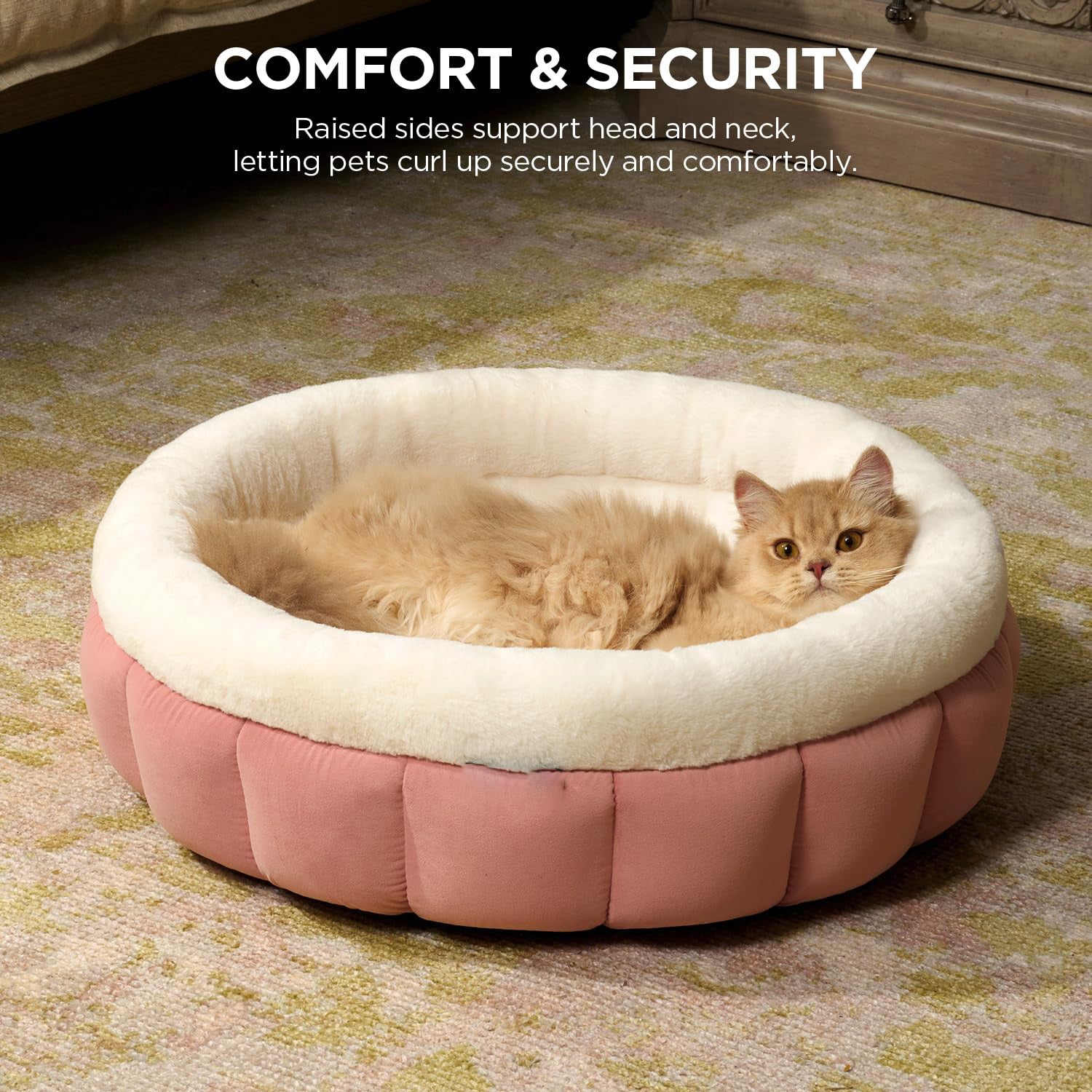 Donut Shaped Pet Bed Soft Round Washable Cushion
