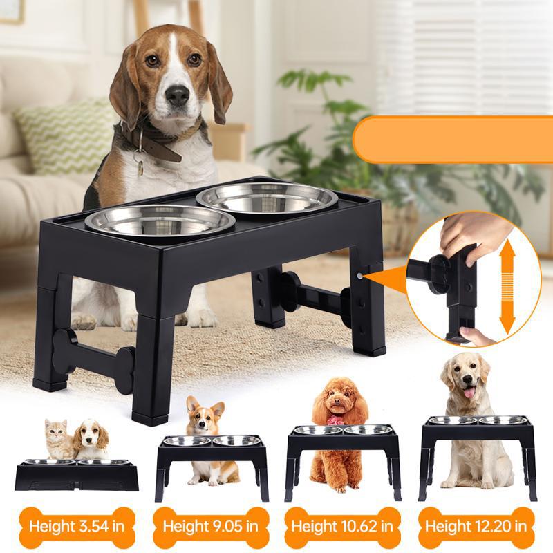 Pet Elevated Feeding Bowl Neck Protection Anti-Tip Design