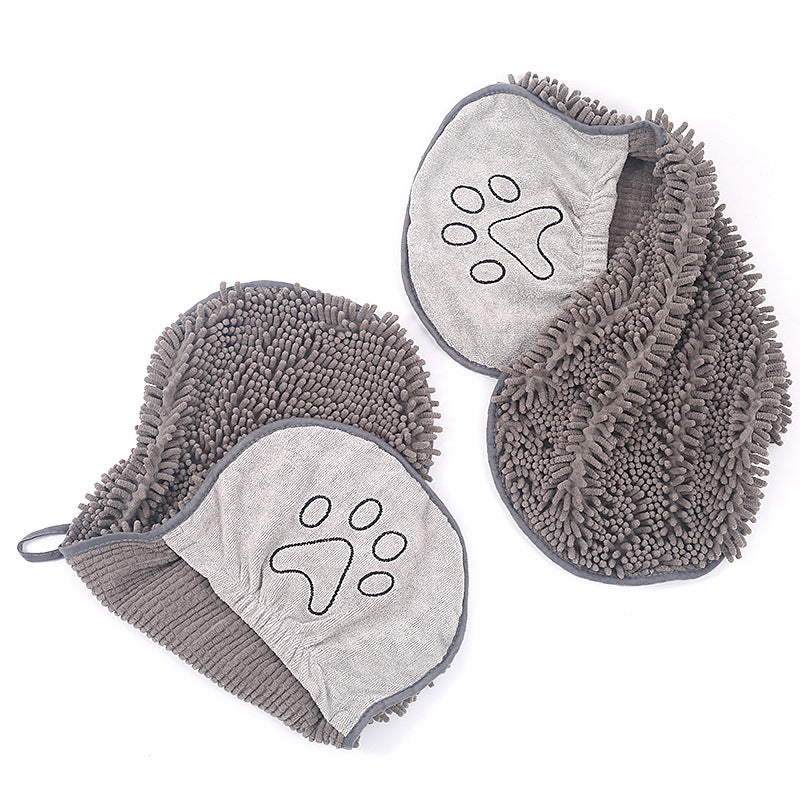 Chenille Pet Bath Towel Soft Absorbent Drying Cloth