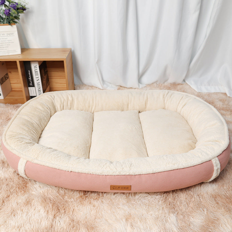 Linen Round Pet Bed Non Slip Comfortable Nest Mat
