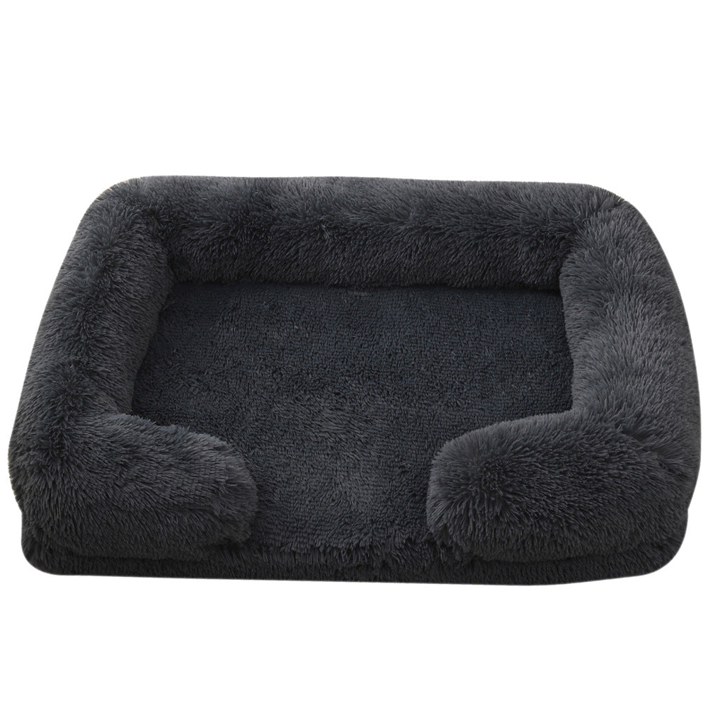 Plush Round Pet Bed Soft Warm Indoor Cushion
