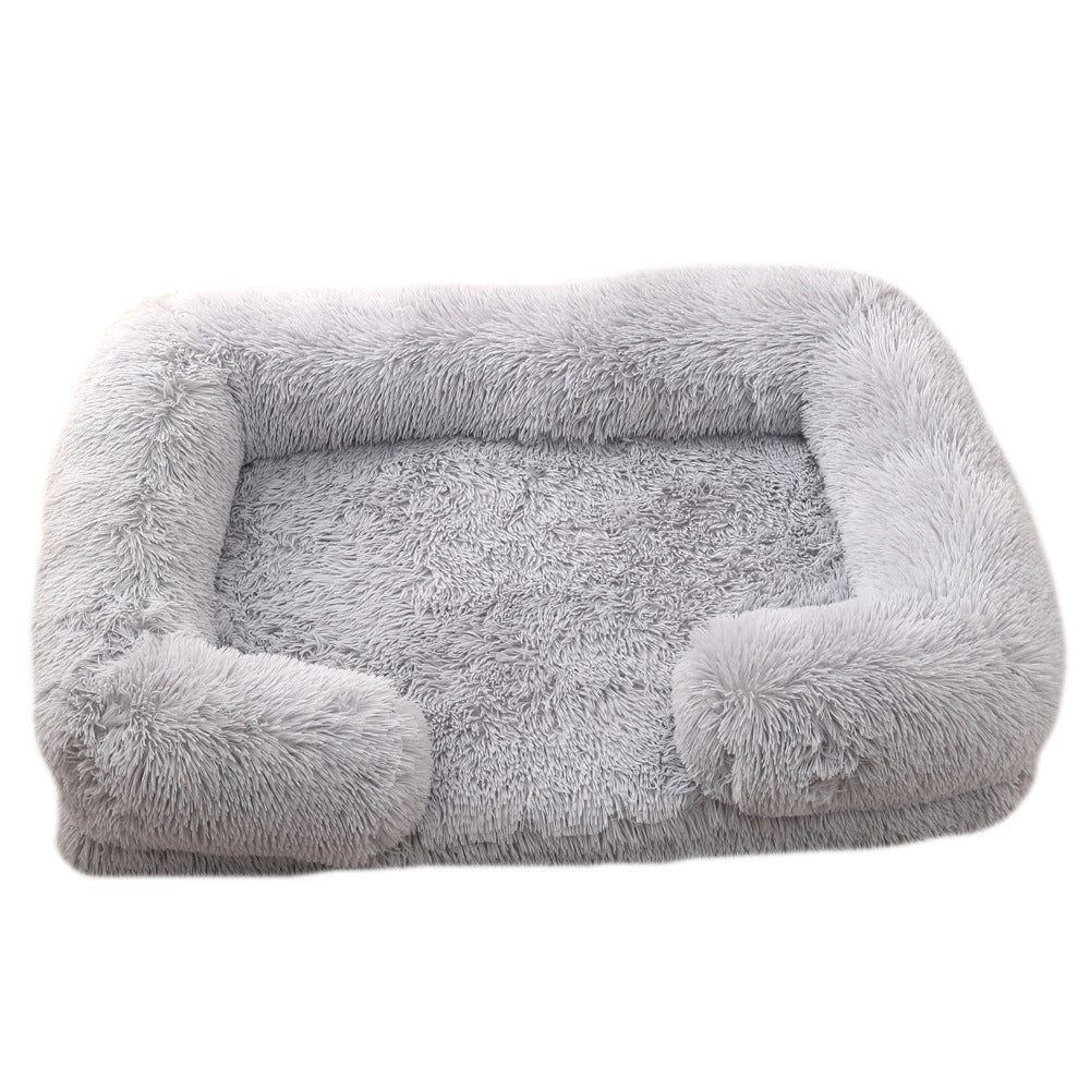 Plush Round Pet Bed Soft Warm Indoor Cushion