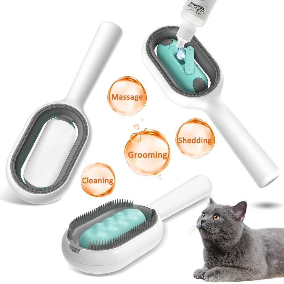 Pet Dematting Grooming Brush Hair Removal Comb With Hair Collector
