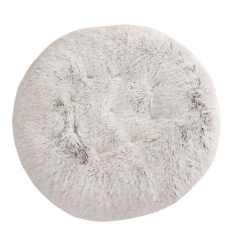Round Plush Warm Pet Bed Soft Comfortable Sleeping Mat