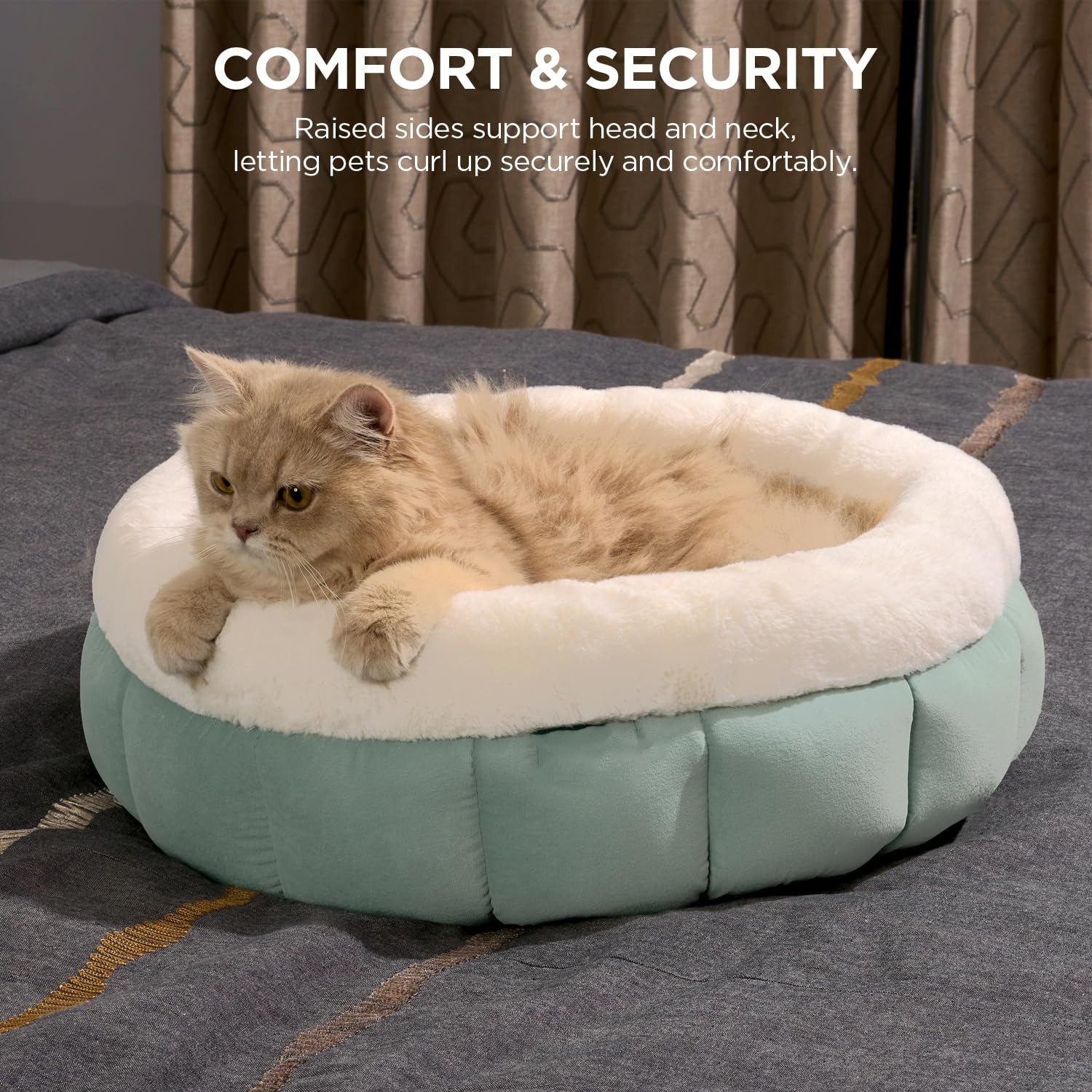 Donut Shaped Pet Bed Soft Round Washable Cushion