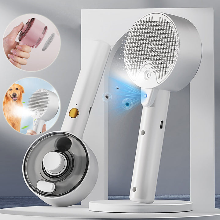 Self Cleaning Pet Hair Remover Brush Grooming Tool