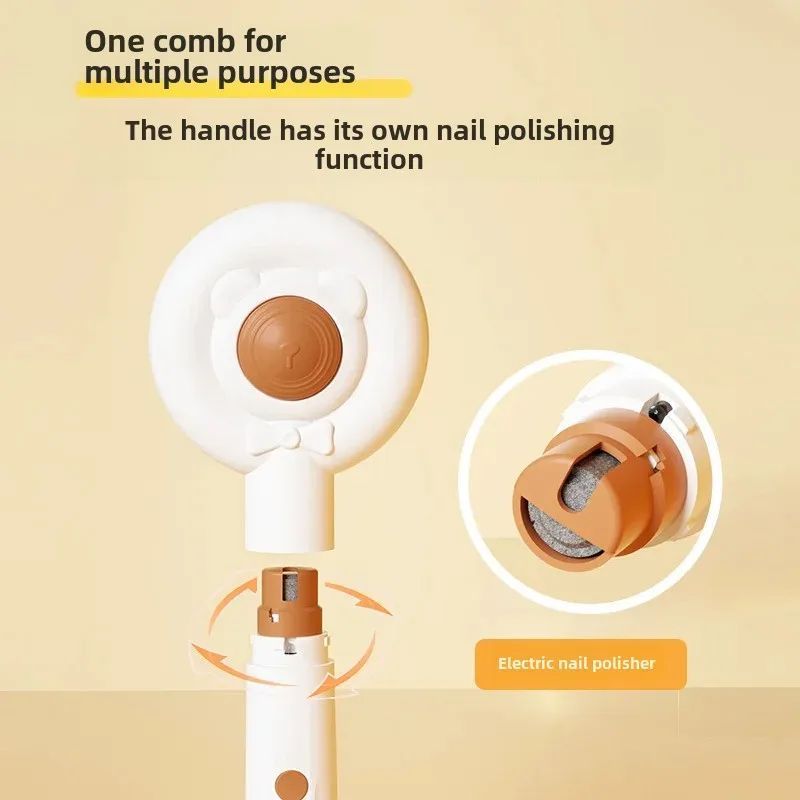 Rechargeable Two-in-One Pet Nail Trimmer And Grooming Brush