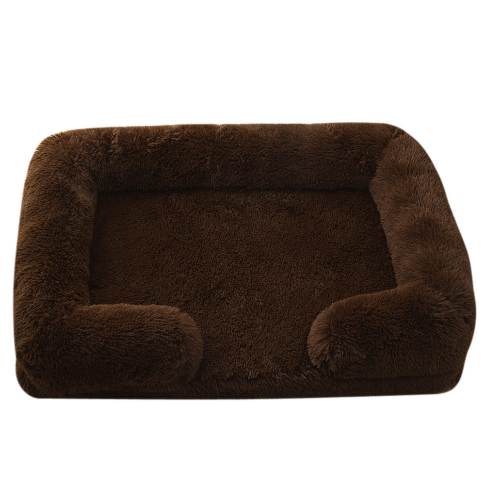 Plush Round Pet Bed Soft Warm Indoor Cushion