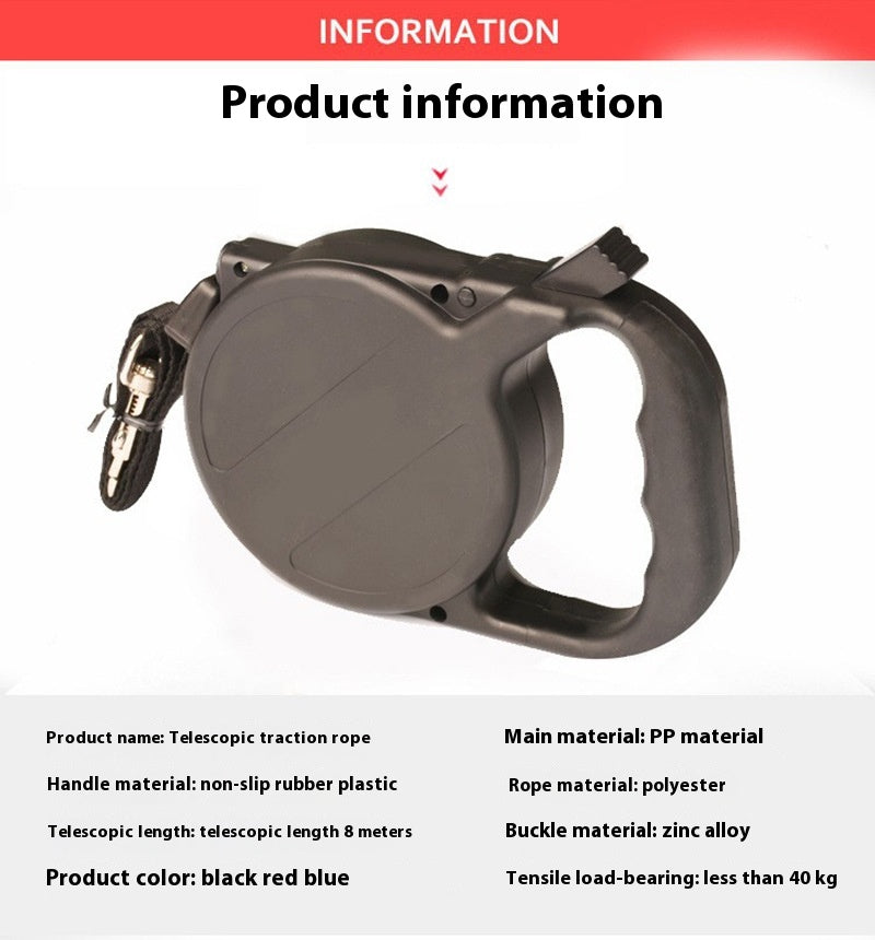 8m Nylon Retractable Pet Leash Automatic Walking Rope