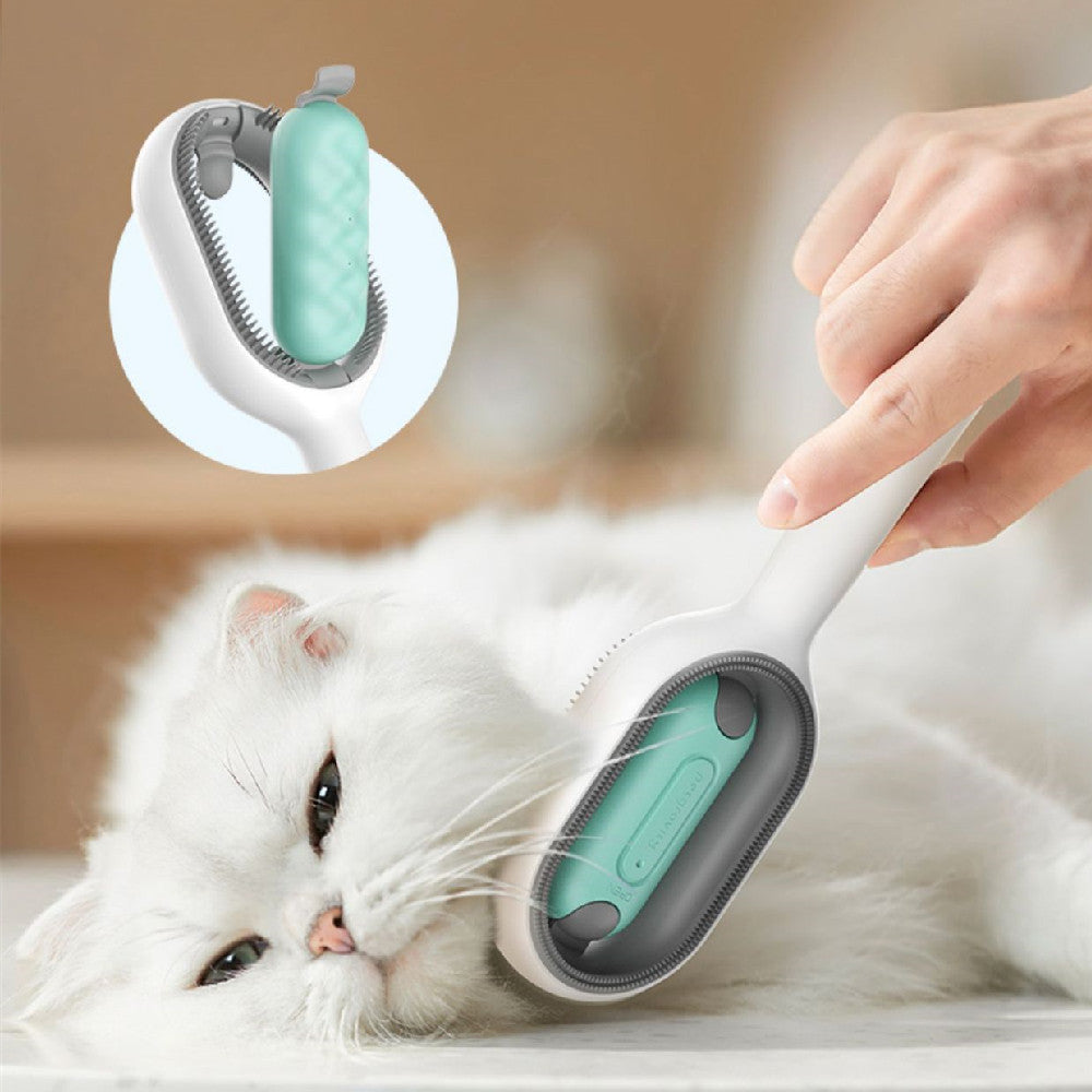 Pet Dematting Grooming Brush Hair Removal Comb With Hair Collector